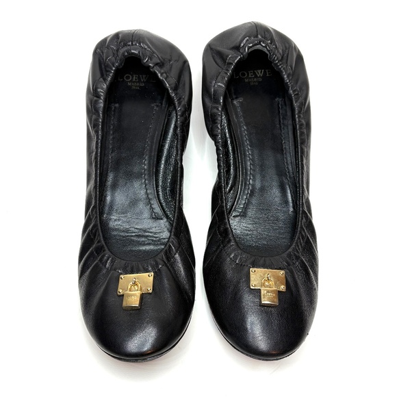 LOEWE Black Leather ballet Flats | 39 - Picture 2 of 10